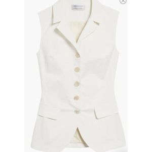 RENAISSANCE Leila Vest Size 6 (IT 42) Off White NWT Made In Italy MSRP $600